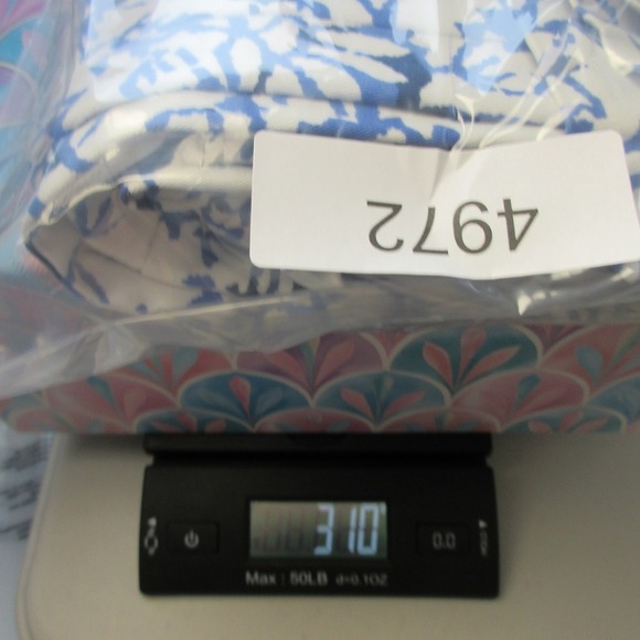 J. Jill Floral Stretch Pants Women 14 Tall Blue White Cotton Blend Summer 310 - Picture 10 of 11